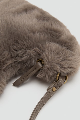 Sac en forme de cœur effet fourrure - Marron