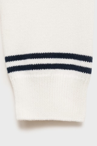 Pull-over en maille à rayures - Blanc