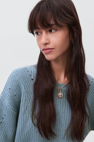 Pull-over maille oversize - Bleu