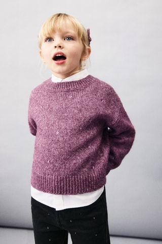 Pull-over maille sequins - Violet