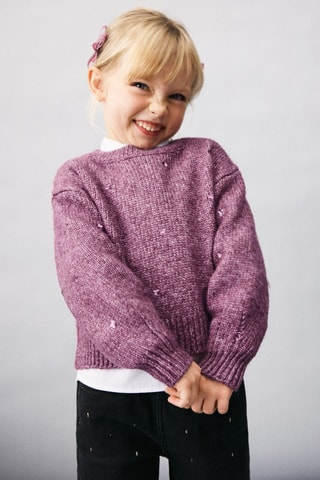 Pull-over maille sequins - Violet