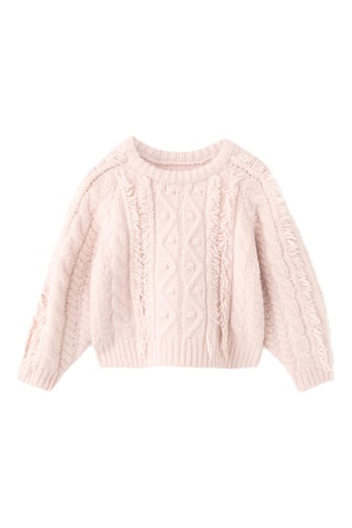 Pull-over maille tressée - Rose
