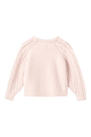 Pull-over maille tressée - Rose