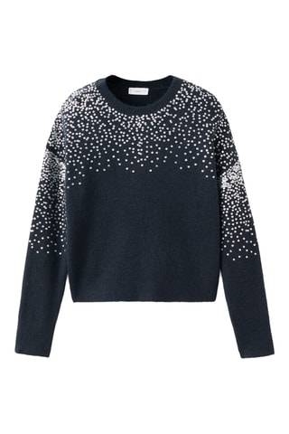 Pull-over maille sequins - Bleu marine