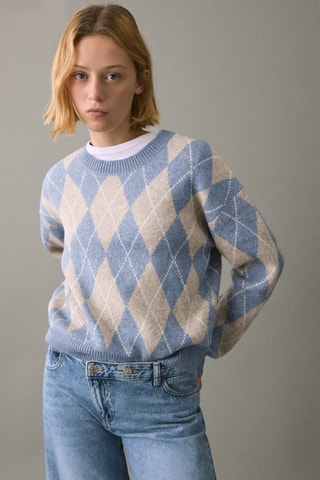 Pull-over motif losanges - Bleu