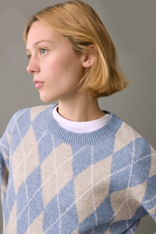 Pull-over motif losanges - Bleu