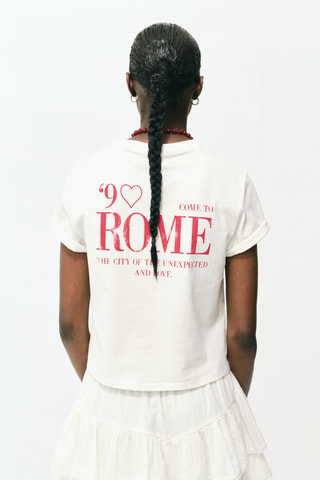 T-shirt imprimé manches courtes - Blanc