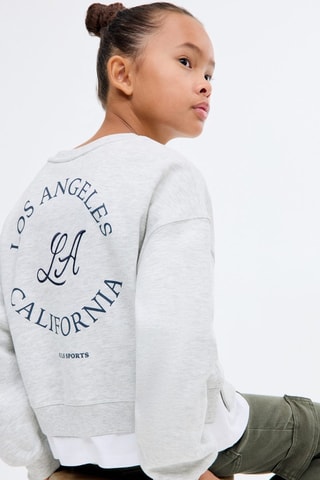 Sweat-shirt bas chemisier - Gris