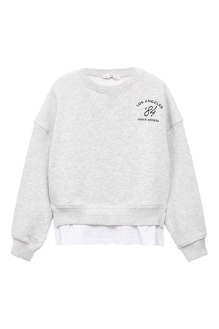 Sweat-shirt bas chemisier - Gris