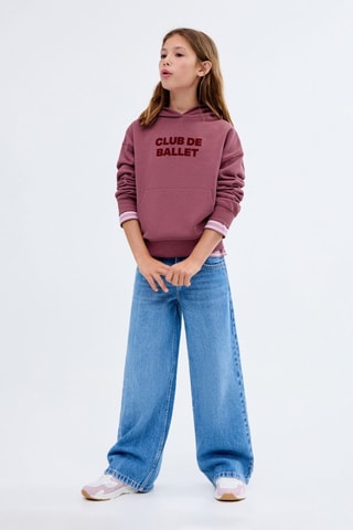 Sweat-shirt imprimé capuche - Rouge