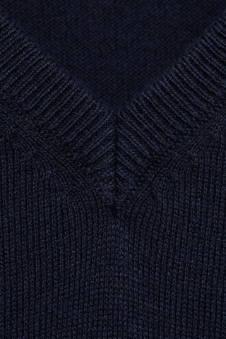 Gilet maille col V - Bleu