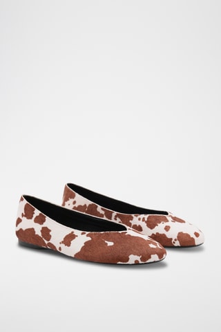 Ballerines en cuir de vachette - Blanc