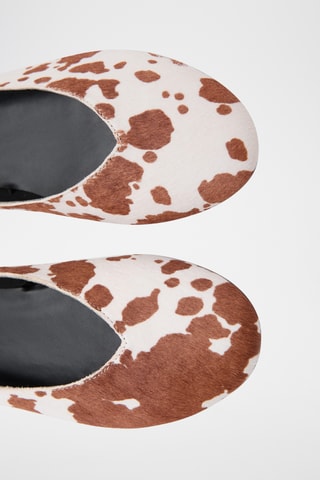 Ballerines en cuir de vachette - Blanc