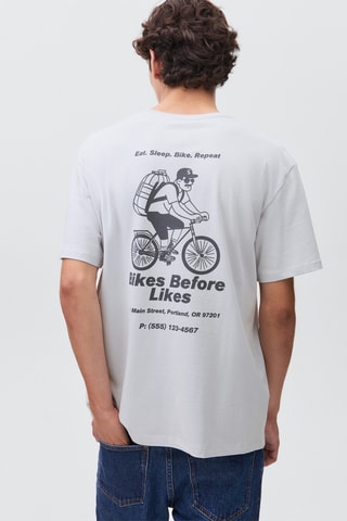 T-shirt en coton imprimé - Bleu clair