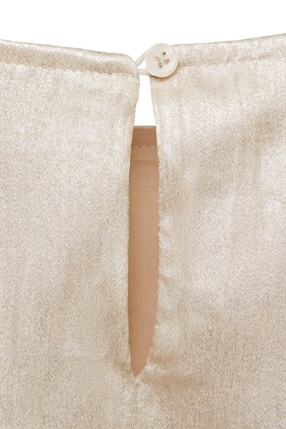 Blouse satinée manches courtes - Beige