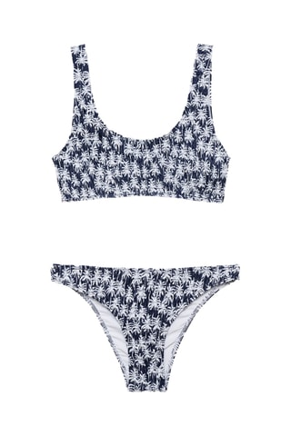 Bikini imprimé froncé - Anthracite