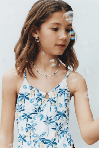 Collier chaîne pompons