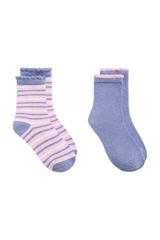 Pack 2 paires de chaussettes combinées - Violet