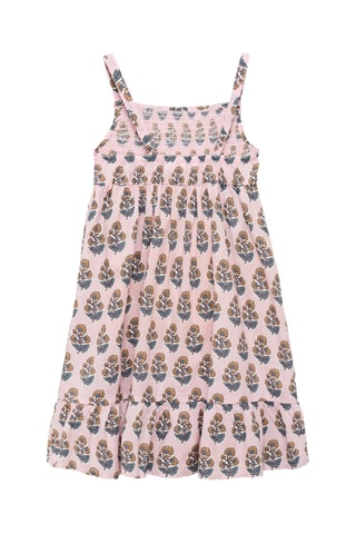 Robe coton fleurs - Rose