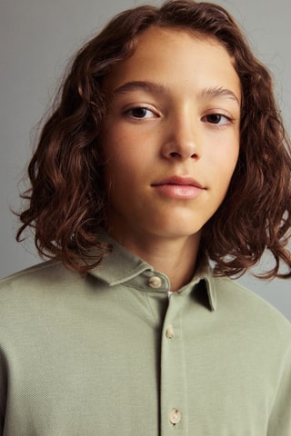 Chemise maille coton - Vert