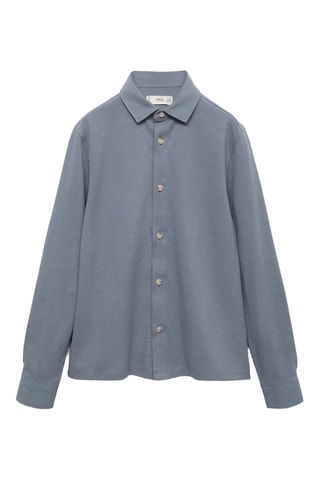 Chemise maille coton - Bleu