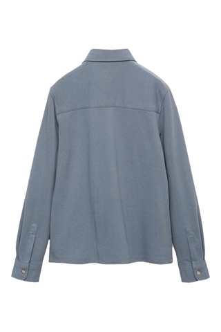 Chemise maille coton - Bleu
