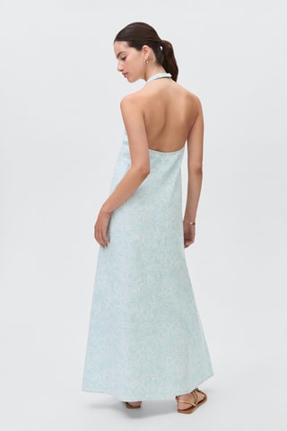 Robe longue perles - Turquoise