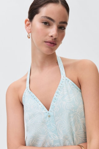 Robe longue perles - Turquoise