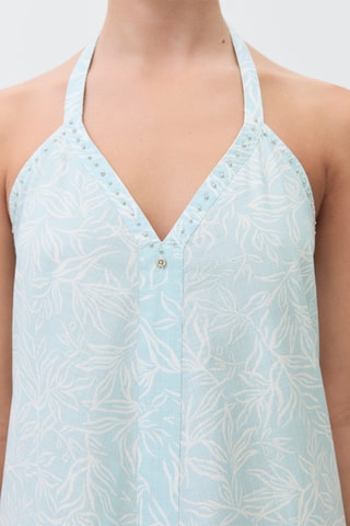 Robe longue perles - Turquoise