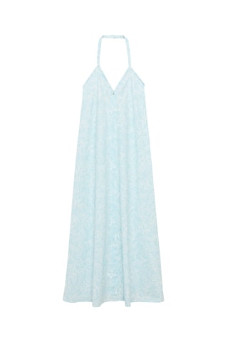 Robe longue perles - Turquoise