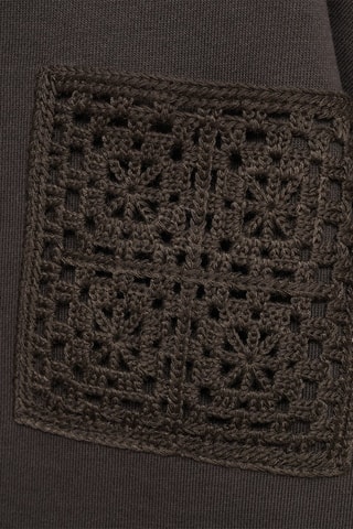 Sweat-shirt détail crochet - Gris
