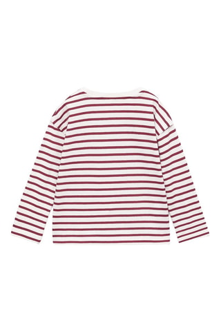 T-shirt coton à rayures - Rouge - Rouge