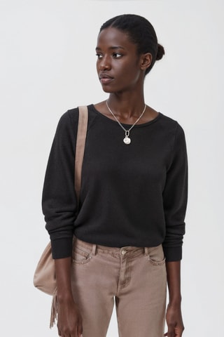 Pull ouverture au dos - Noir
