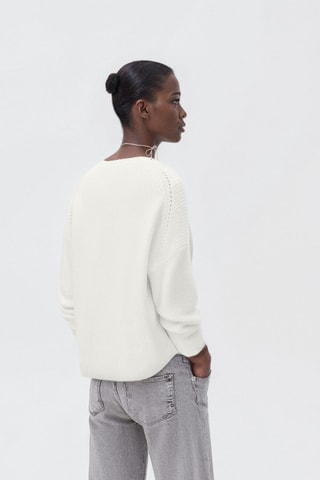 Pull-over maille manches longues - Blanc
