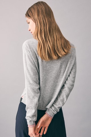 Pull-over col polo - Gris clair