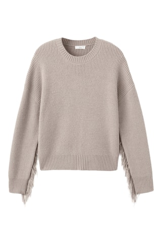 Pull-over maille franges - Marron