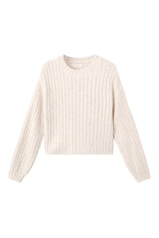 Pull-over maille crop - Écru
