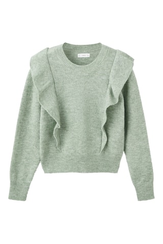 Pull-over maille volants - Vert