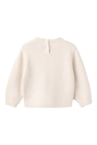 Pull-over maille imprimé de Noël - Beige