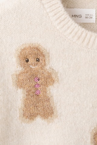 Pull-over maille imprimé de Noël - Beige