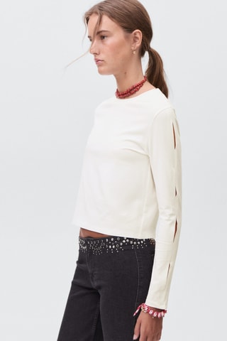 T-shirt cut out - Blanc