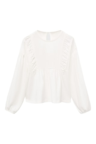 T-shirt détails froncés - Blanc