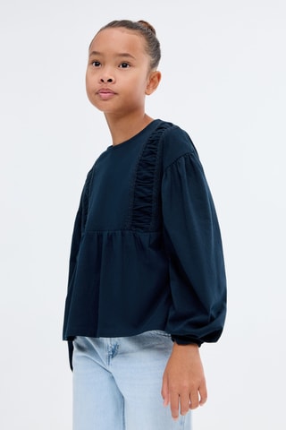 T-shirt détails froncés - Bleu marine