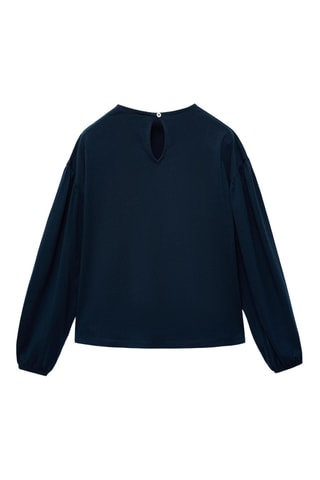 T-shirt détails froncés - Bleu marine