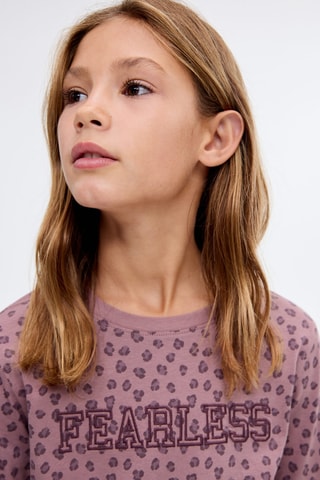 T-shirt imprimé léopard - Rose