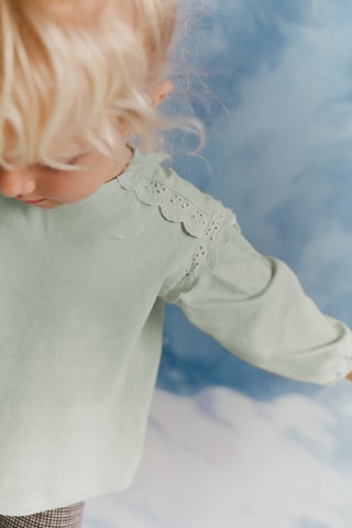 T-shirt détails ajourés - Vert clair