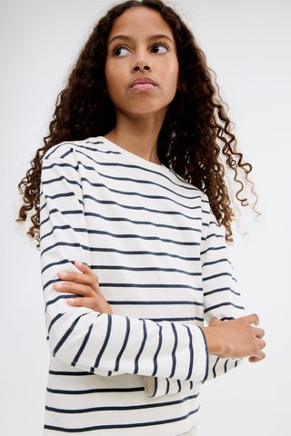 T-shirt essentiel rayé - Bleu marine