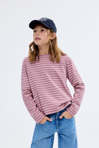 T-shirt essentiel rayé - Rose
