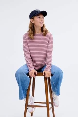 T-shirt essentiel rayé - Rose