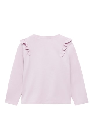 T-shirt en coton à volants - Marron clair